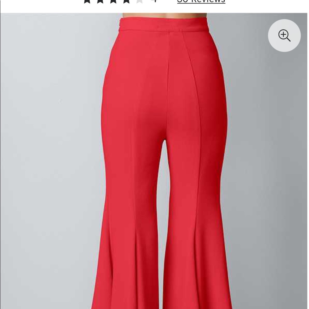 Venus red cropped palazzo ruffle hem pants XS - Picture 6 of 10